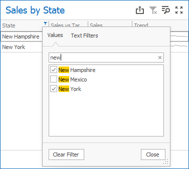 WinForms Designer - Header filter