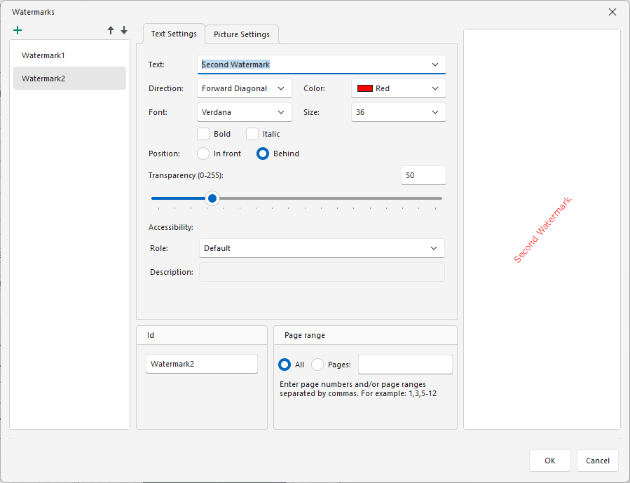 Create two watermarks