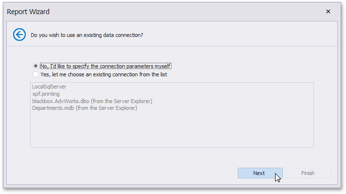 eurd-win-report-wizard-select-data-connection