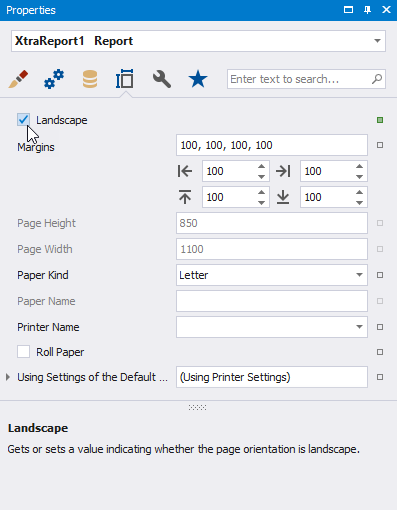 Set Landscape Page Orientation