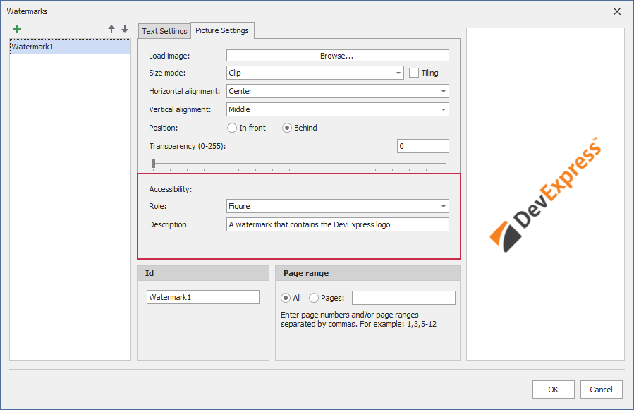 Image Accessible Role Property Set to Figure