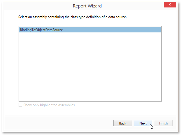 Select an Assembly | End-user Documentation | DevExpress Documentation