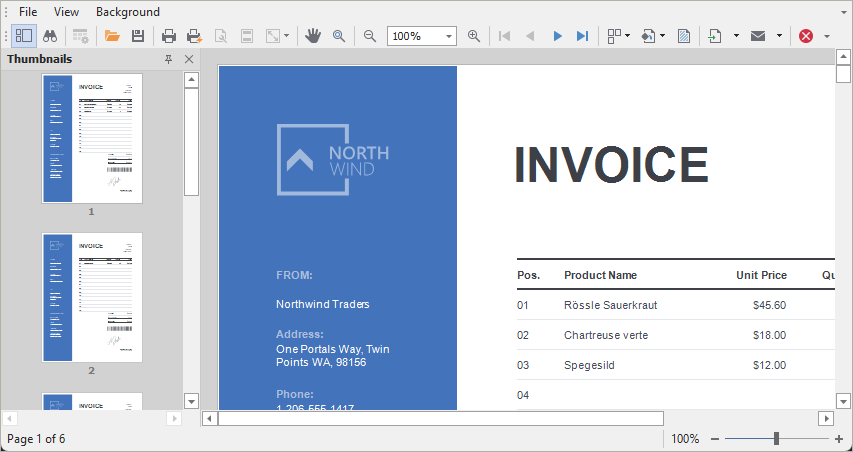 Print Preview with standard toolbar