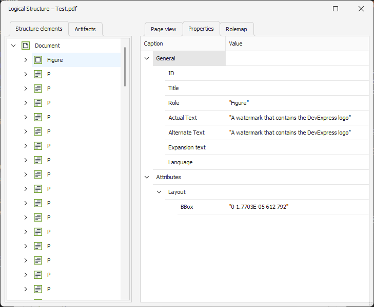 Text Accessible Description Property