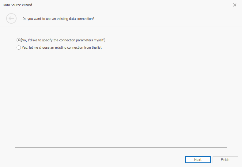 Select existing data connection