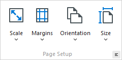 Page Setup buttons