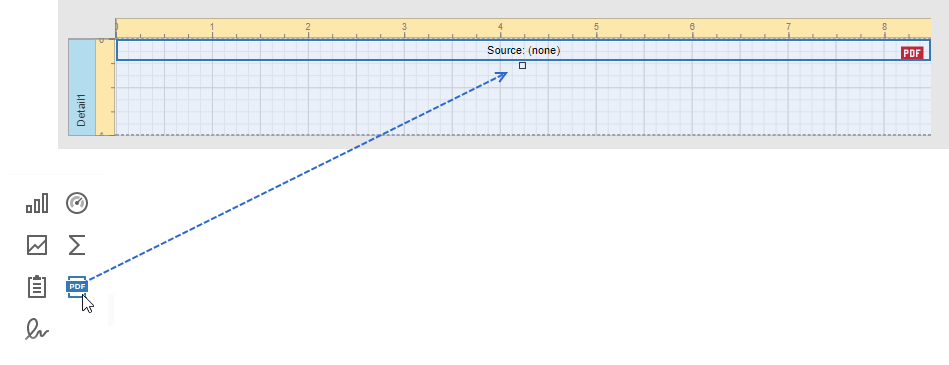 Drop the PDF Content Control Onto the Detail Band