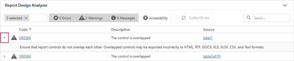 Expand message with recommendation