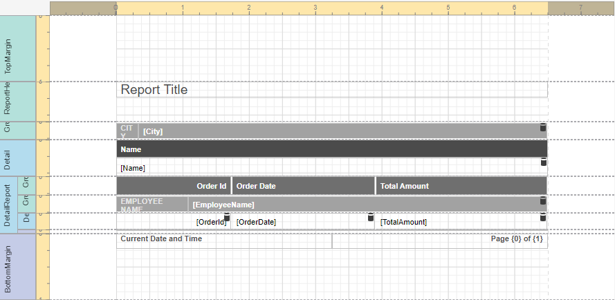Two Tier Table Report Format Define Report Layout | End-user Documentation | DevExpress Documentation